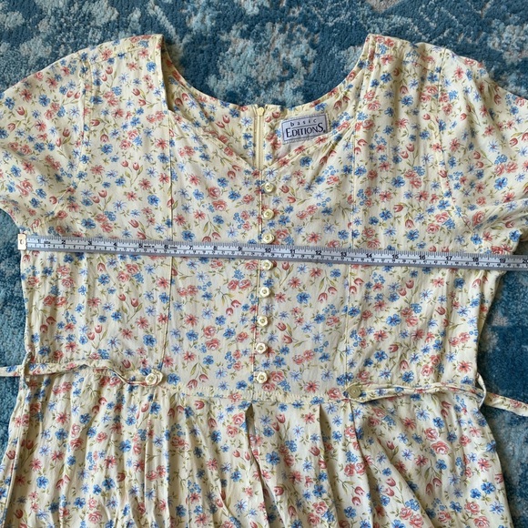 90s Yellow Floral Midi Dress | Basic Editions - Picture 8 of 11